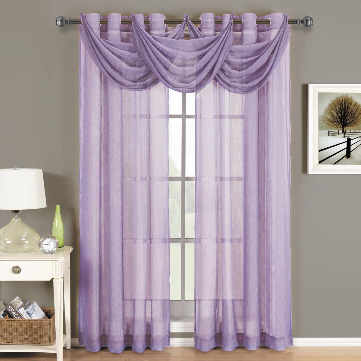 Lavender Sheer Grommet Window Panel, 24x24 Inches