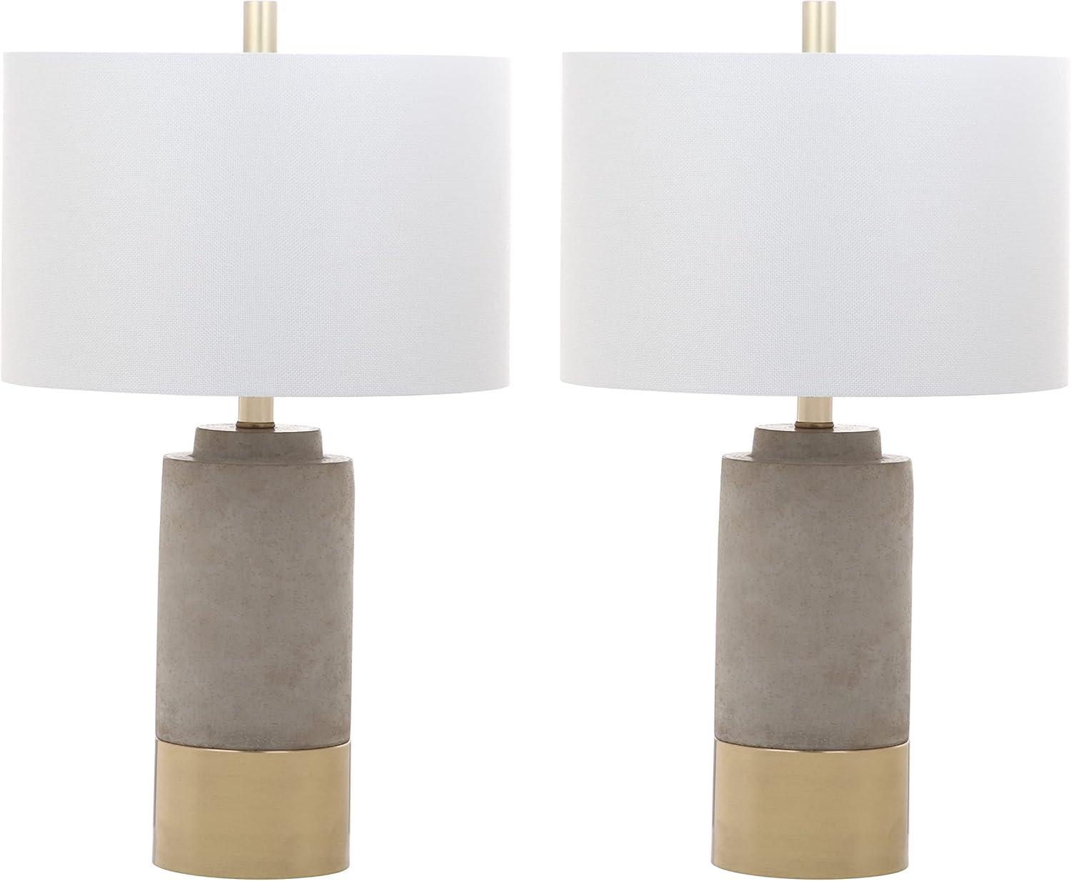 Elegant Gray 24" Traditional Table Lamp Set in Smooth White