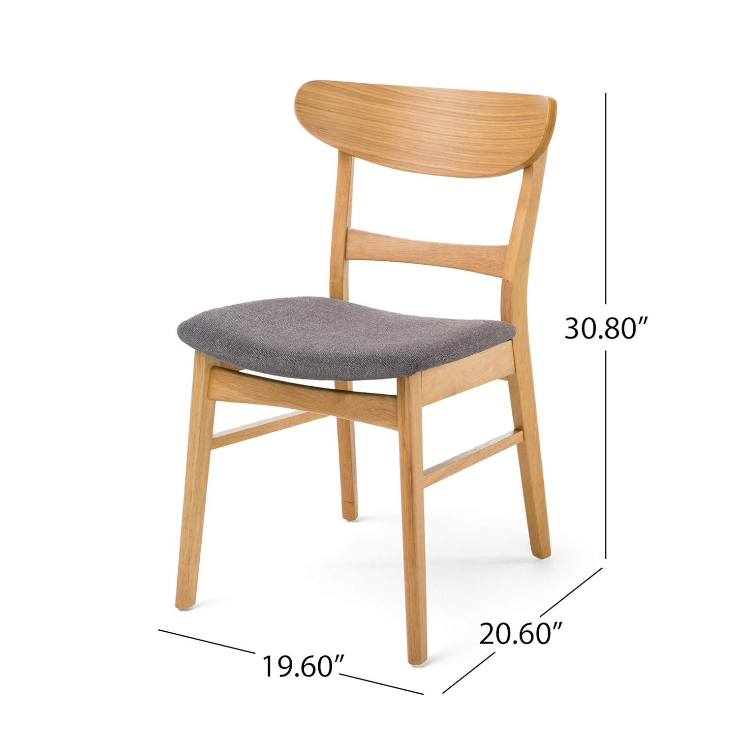 Christopher Knight Home Idalia Mid-century Modern Dining Chairs (Set of 4) by  Dark Gray + Natural Oak Oak Finish