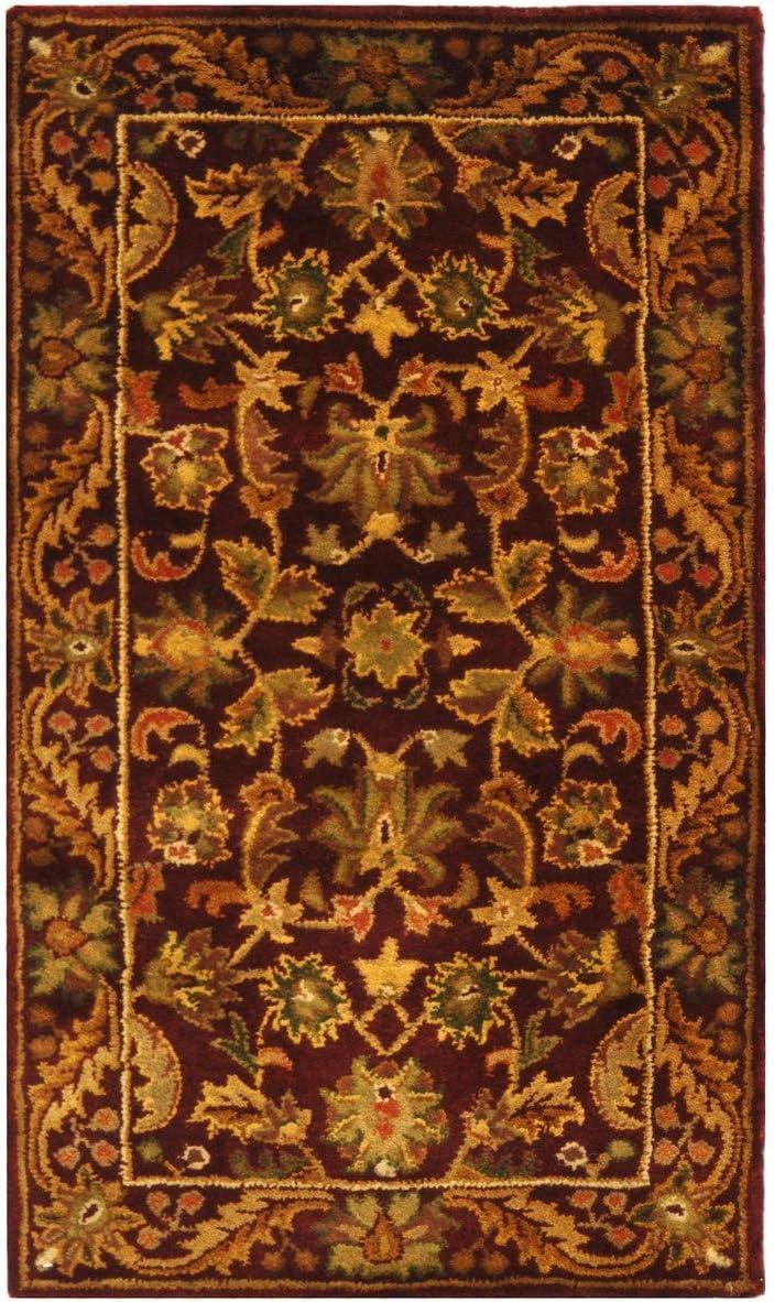 Antiquity AT52 Hand Tufted Indoor Accent Rug - Wine/Gold - 2'x4' - Safavieh
