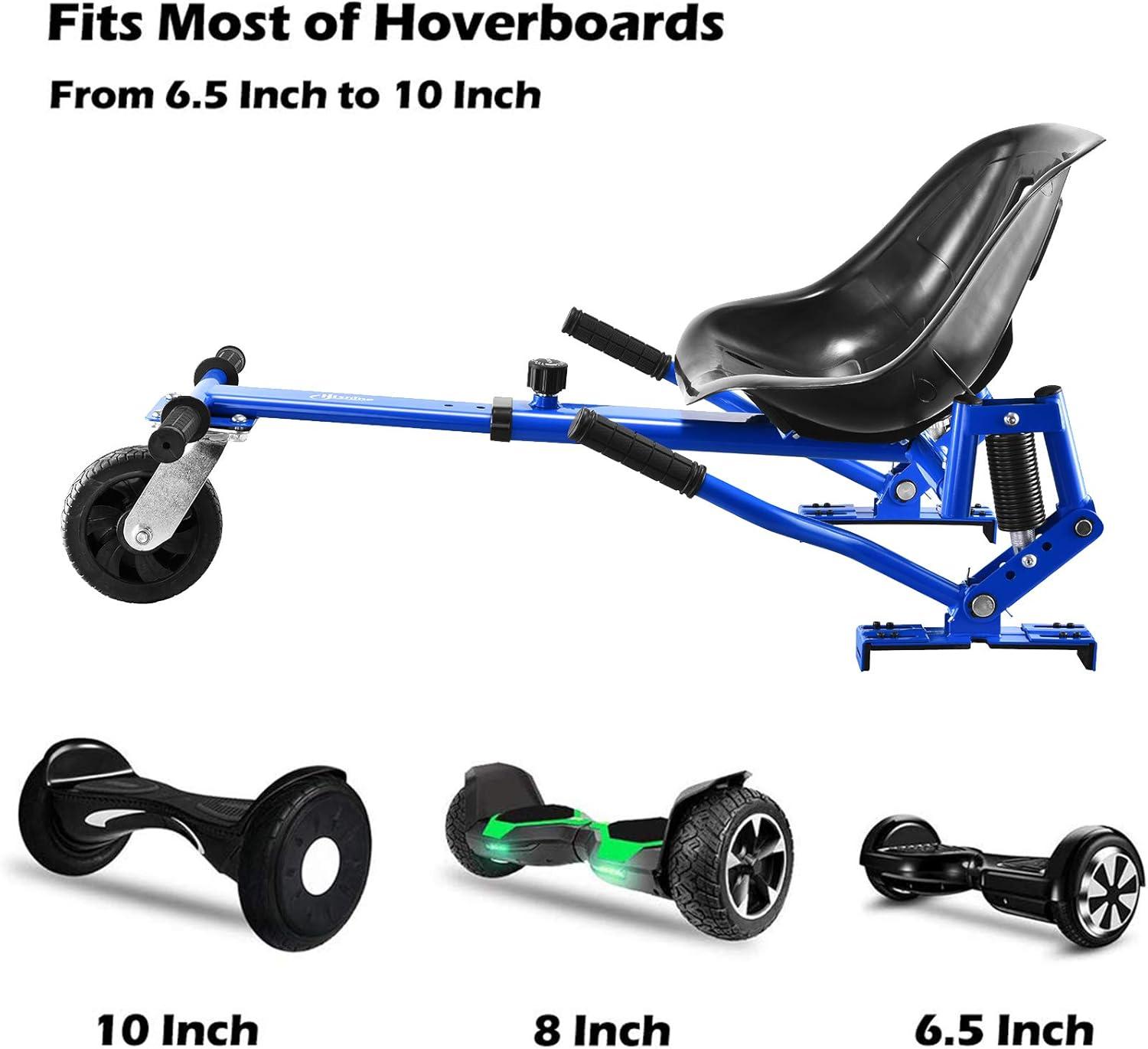 Hoverboard seat Attachment, Hoverboard go Kart for Adults & Kids, Accessories to Transform Hoverboard into go cart, Hover carts for self Balancing Scooter, Blue