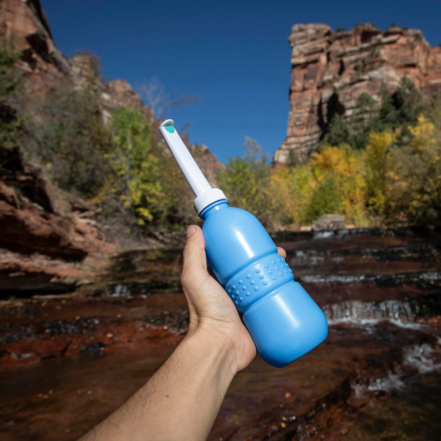 Brondell Rinslet Travel Bidet, Blue with Easy Store Nozzle and Carry Bag