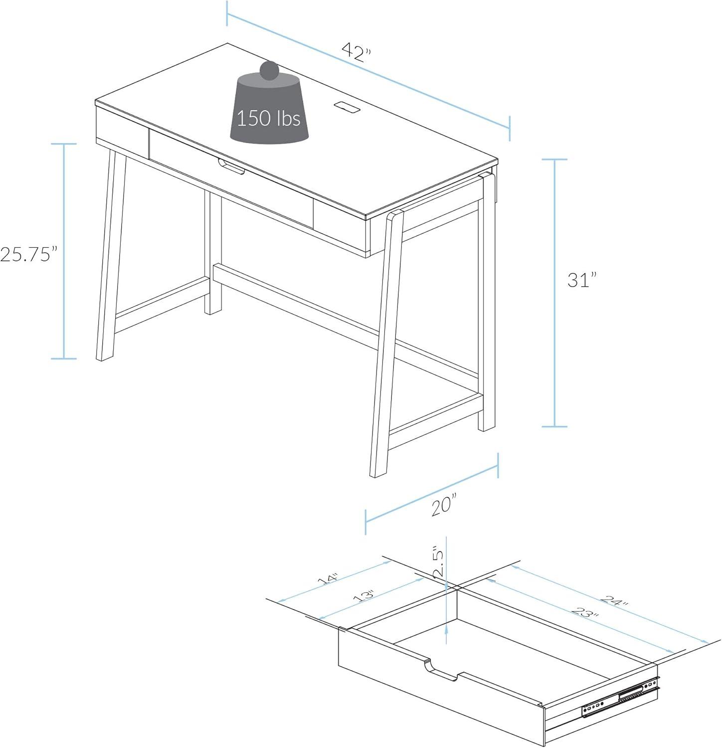 Indoor Furniture Neorustic Smart Desk With Usb Ports - Two-Tone (White,Natural)