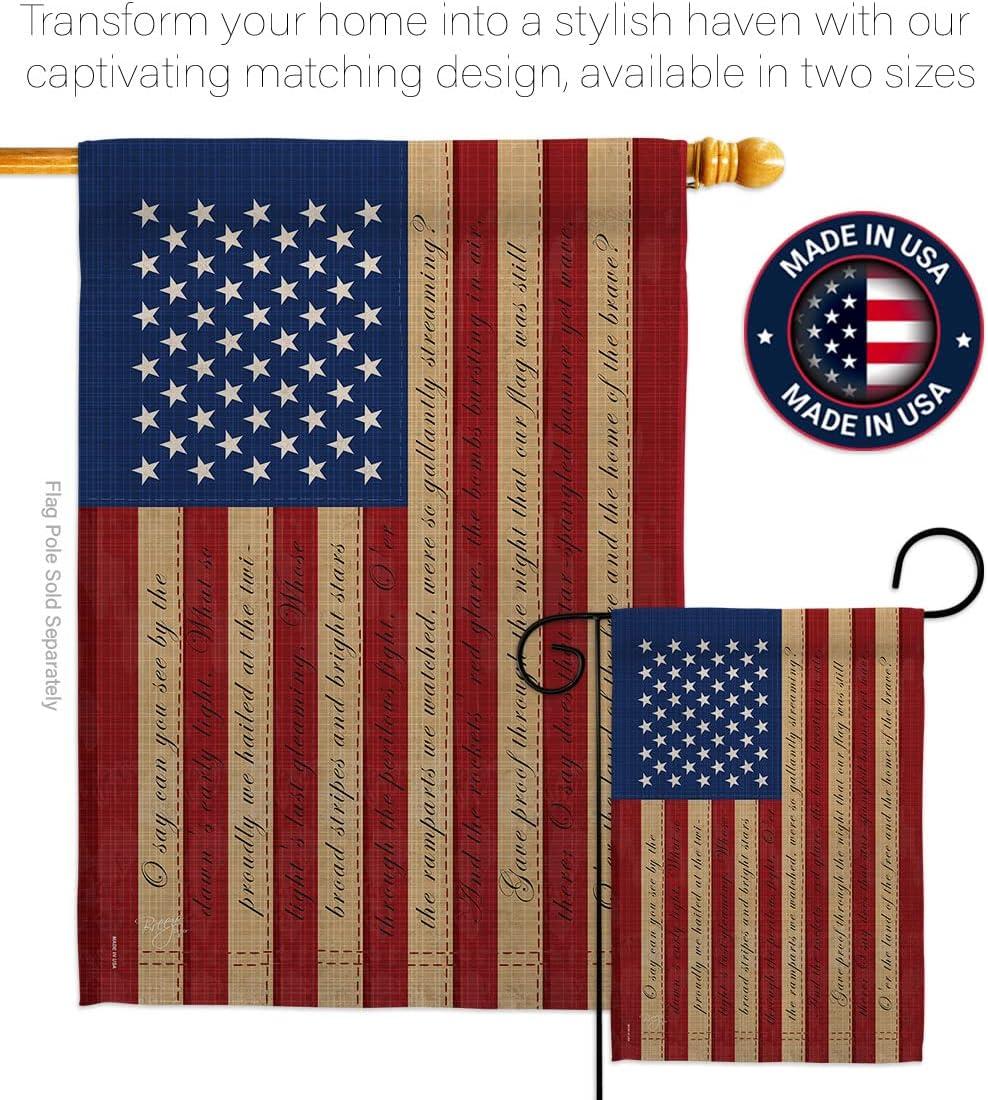 Breeze Decor G161050-BO Star Spangled Americana Patriotic Impressions Decorative Vertical 13" x 18.5" Double Sided Garden Flag