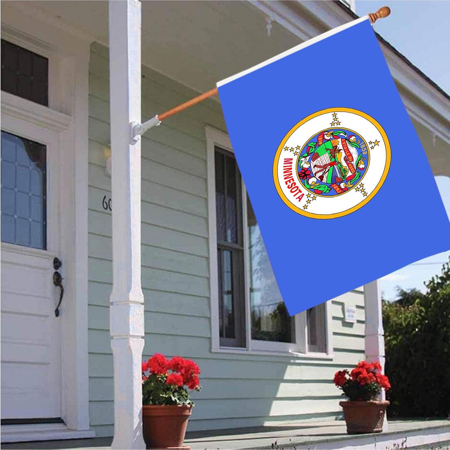 New Minnesota State Flag 3x5 Outdoor MN Flag 2 Rows Stitched Edge Canvas Header with 2 Brass Grommets