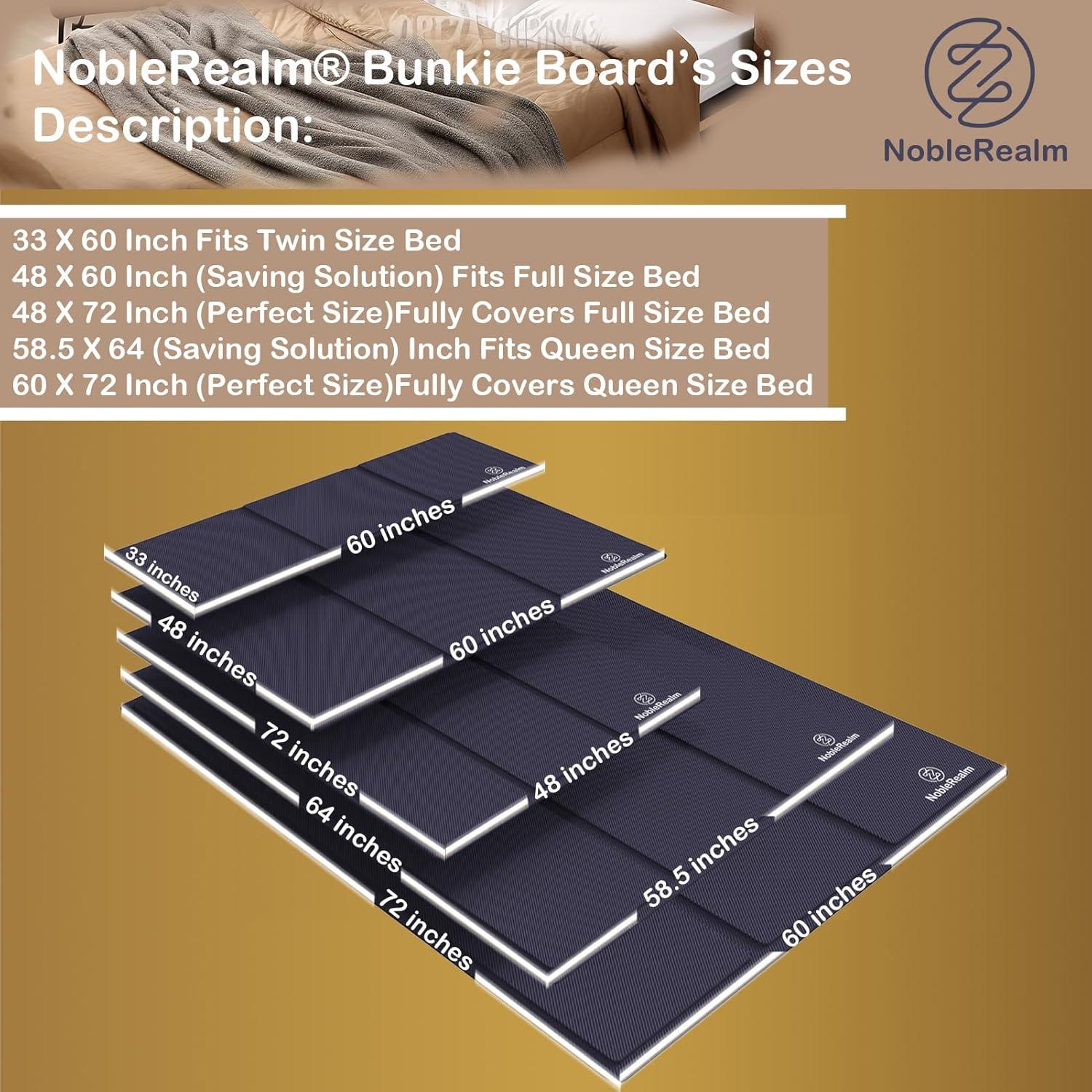 NobleRealm® Bunkie Board | Bed Boards for Under | Full Bed Support Board for Full Size Bed | Slats for Under Mattress Support | Easy Setup (46'x 76' Full Covered Full Size)