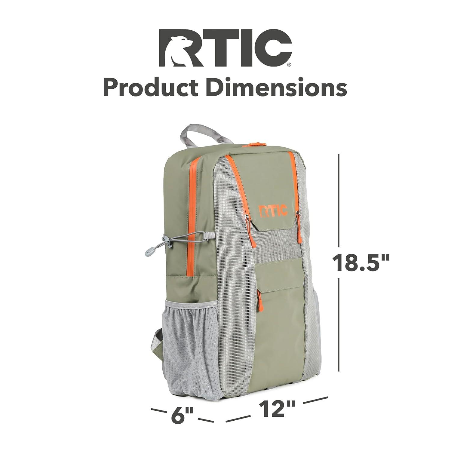 RTIC 24 Can Chillout Backpack Cooler, 2-in-1 Insulated with Extra Pockets, Olive/Burnt Orange