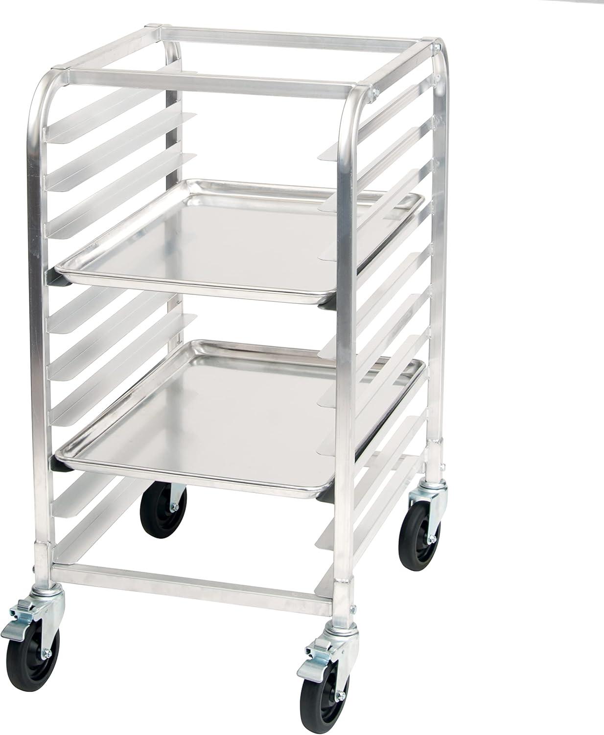 Compact Aluminum 10-Tier Sheet Pan Storage Rack
