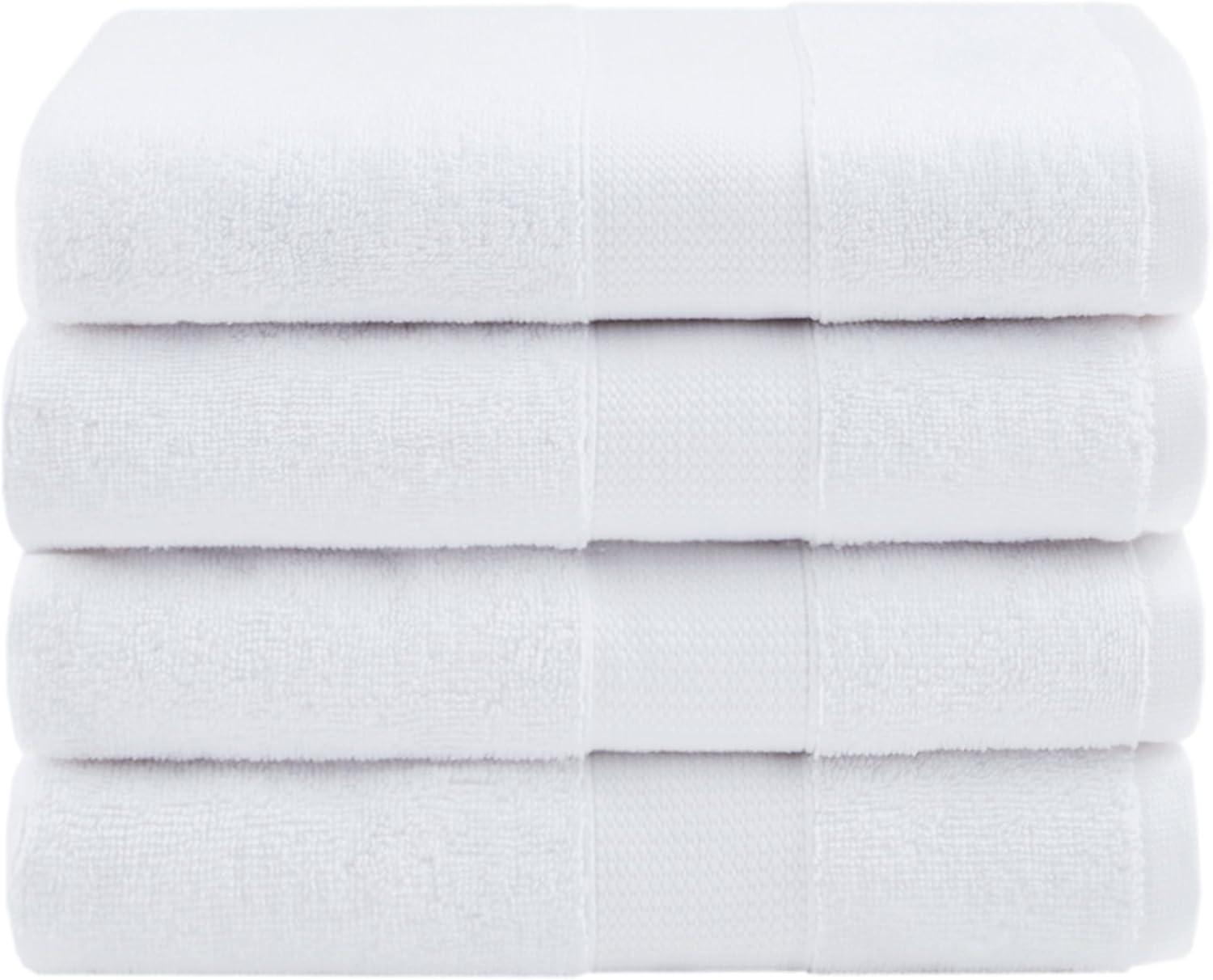 Ixir 4 Pieces Bath Towel Set for Bathroom, Turkish Towels 100% Cotton 27x54 in Extra Large Bath Towels 4-Pack, Bathroom Shower Towels, White