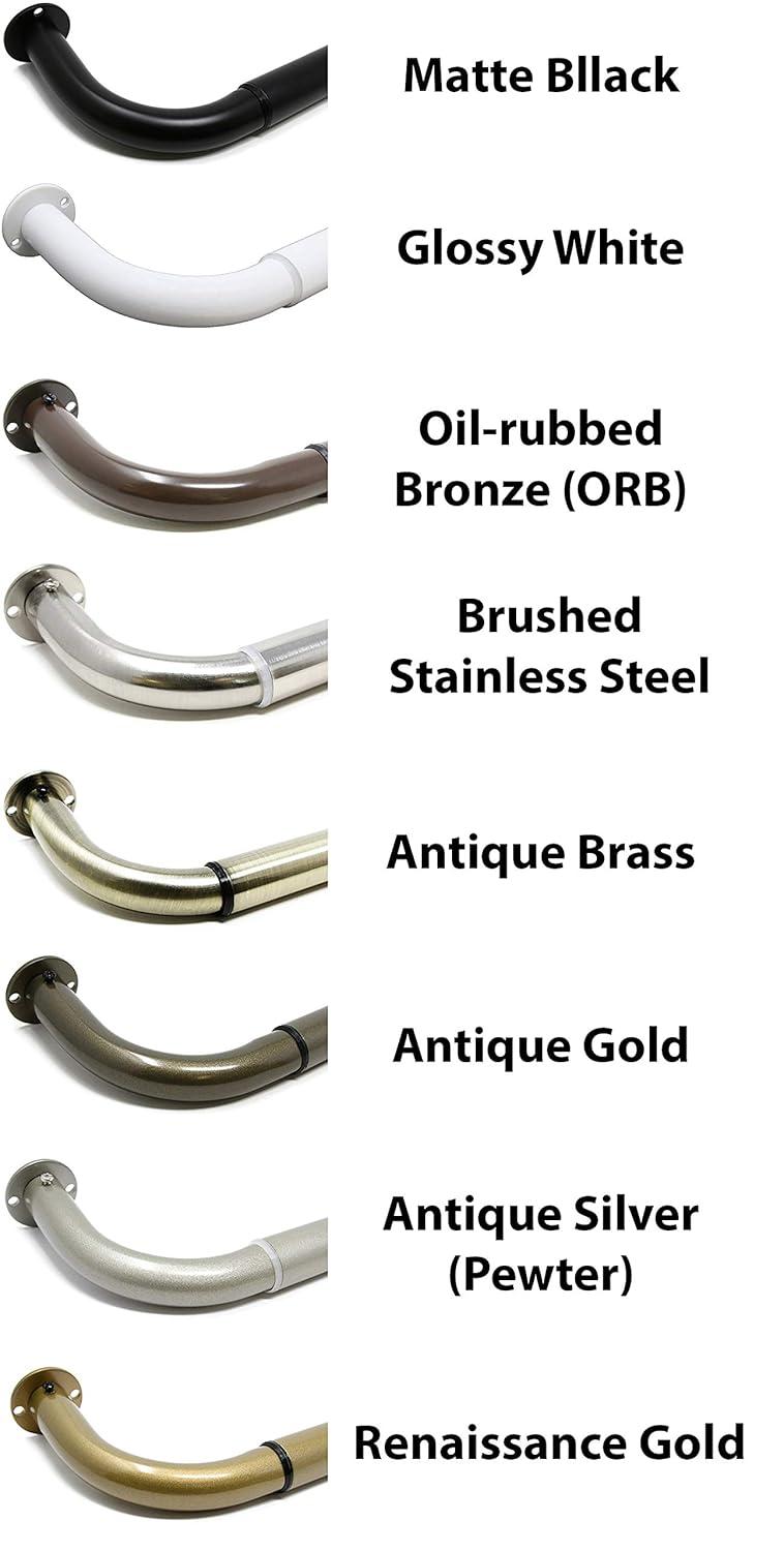 Energy-saving Wraparound Adjustable French Blackout Curtain Rod Set Antique Brass 32"-52" Brass Finish