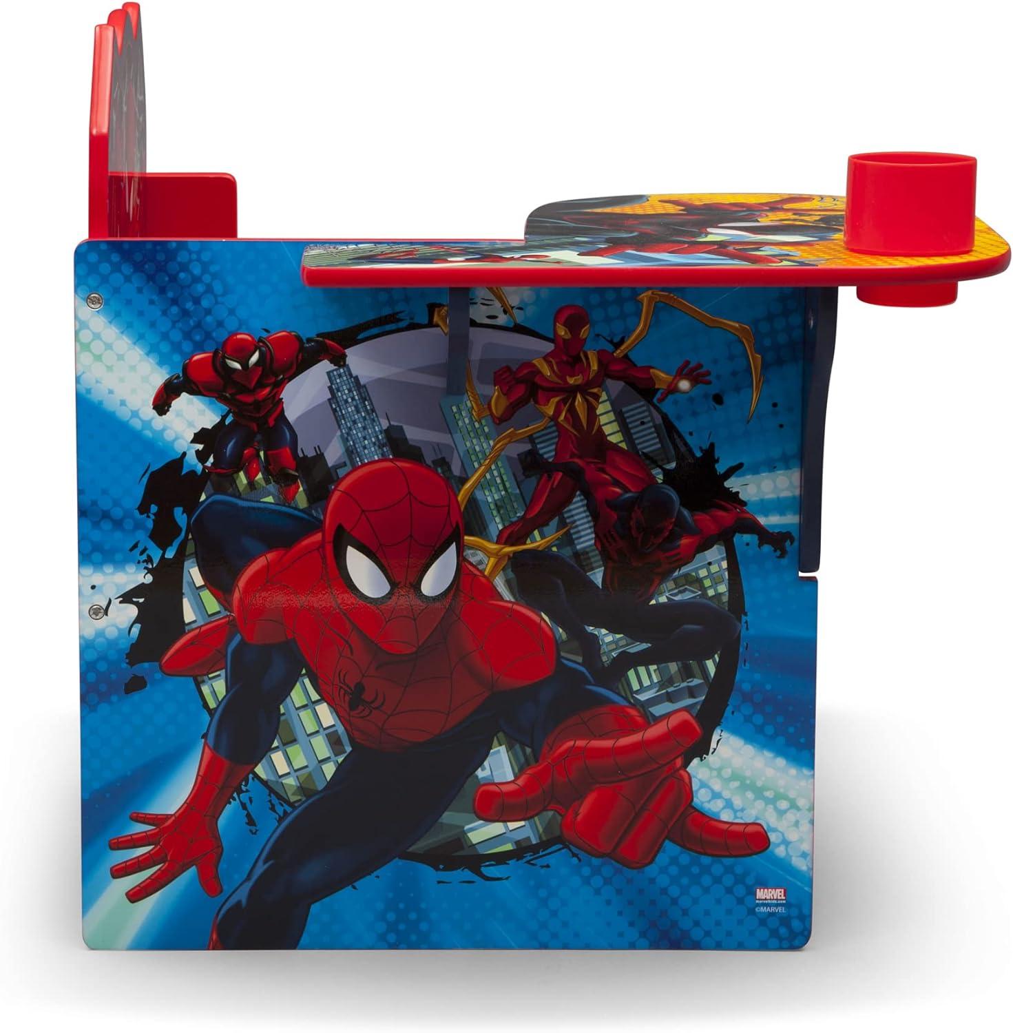 Marvel Spider-Man Chair Desk with Storage Bin by Delta Children, Greenguard Gold Certified