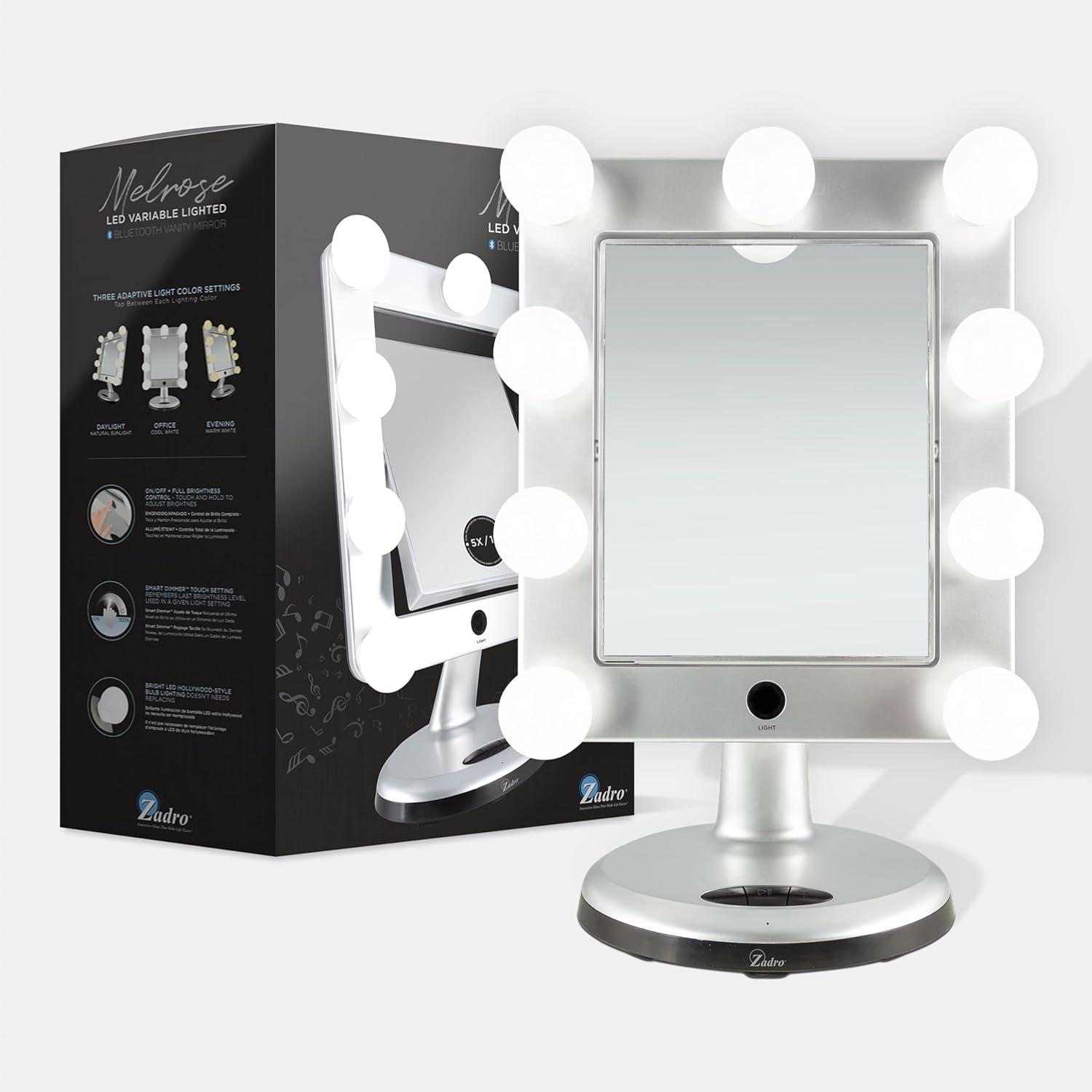 Latitude Run® MELROSE LED Variable Light Bluetooth Vanity Mirror, 5X/1X