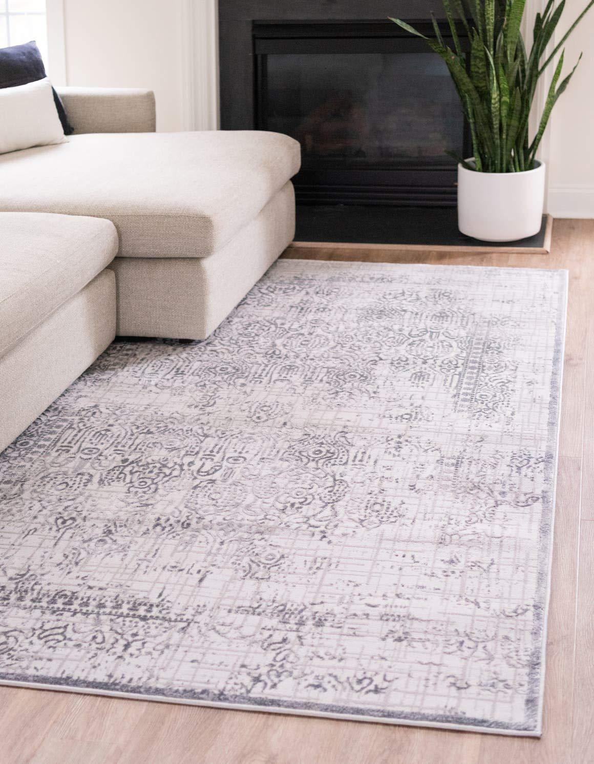 Unique Loom Aberdeen Collection Area Rug - Stanhope (5' 1" x 8' Rectangle Gray/Beige)