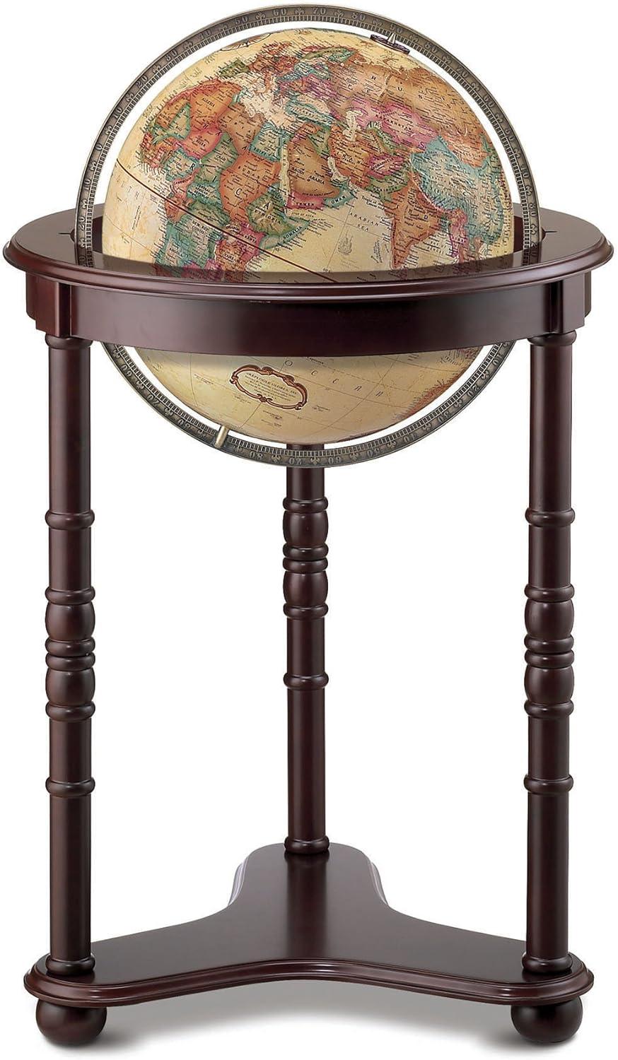 Westminster Antique Ocean Globe with Dark Cherry Hardwood Base