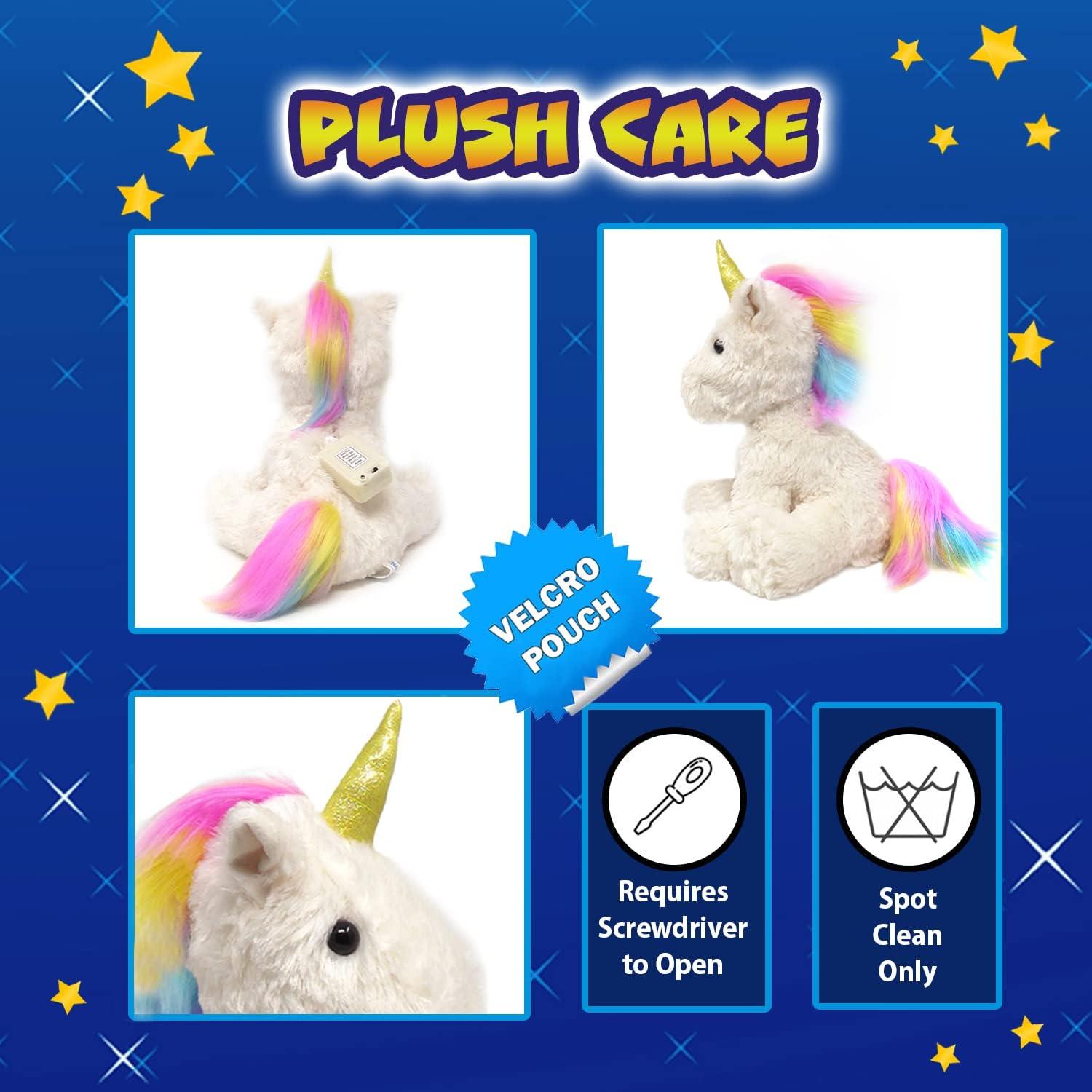 Light Up Stuffed Animal Glow Plush Sleep Toy 7 color Changing White Unicorn Battery Operated 16 inch