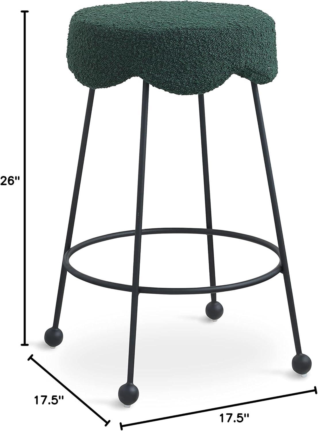 Meridian Furniture,Fleur Green Fabric Counter Stool