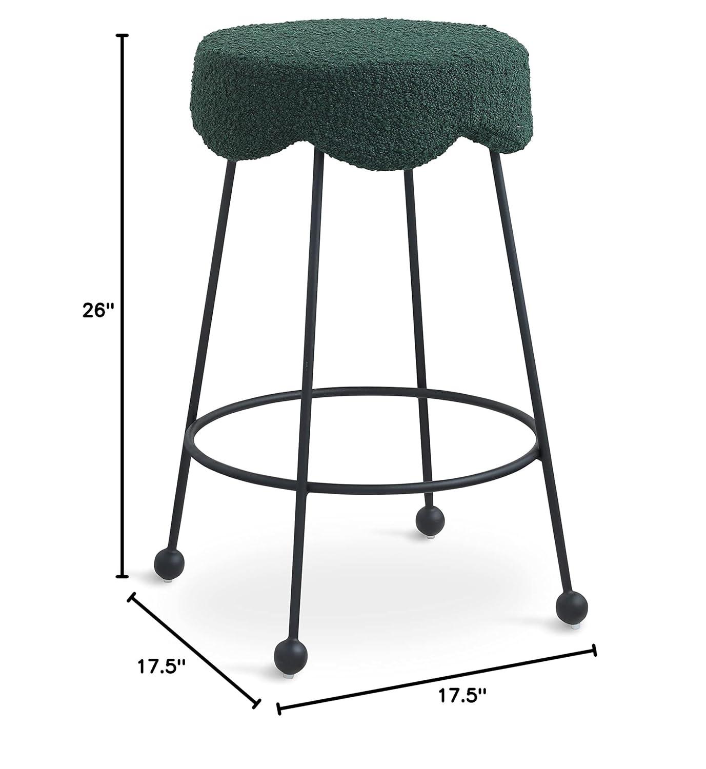 Meridian Furniture,Fleur Green Fabric Counter Stool