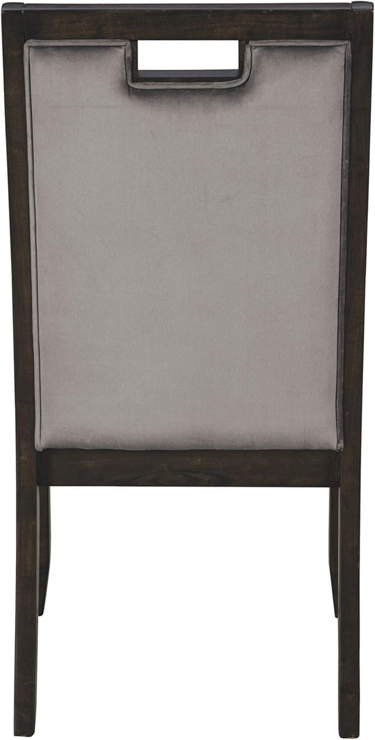 Gray Velvet Upholstered Parsons Side Chair with Wood Frame