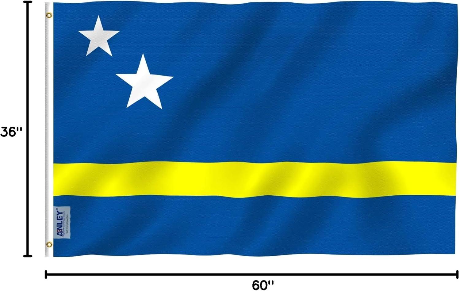 Curacao Flag 3x5 Feet Polyester with Brass Grommets