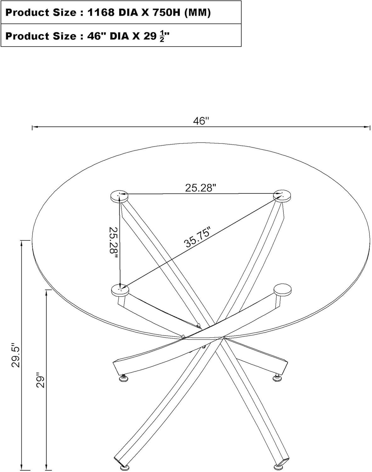 Beckham Round Dining Table Brass and Clear
