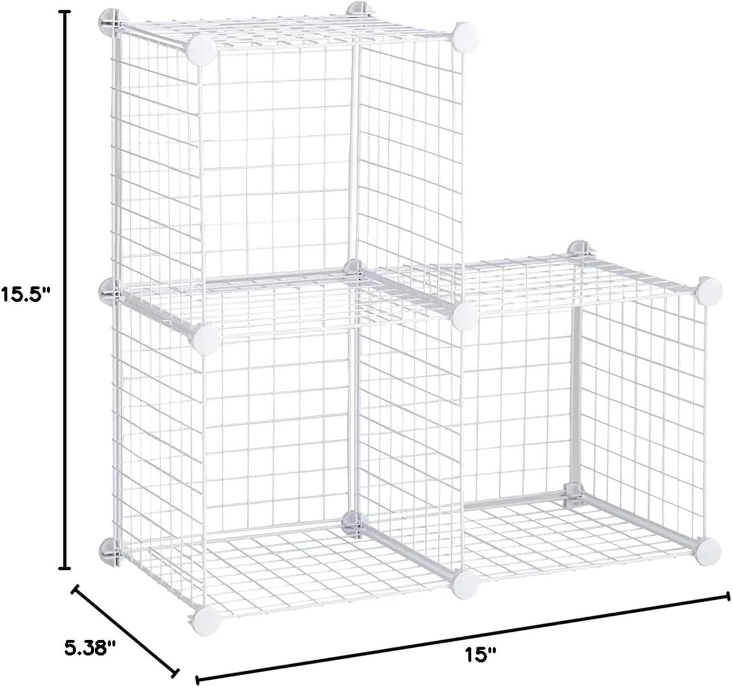 Rubbermaid 3-Piece Stackable Modular Storage Cube Set, Closet Organizer, White