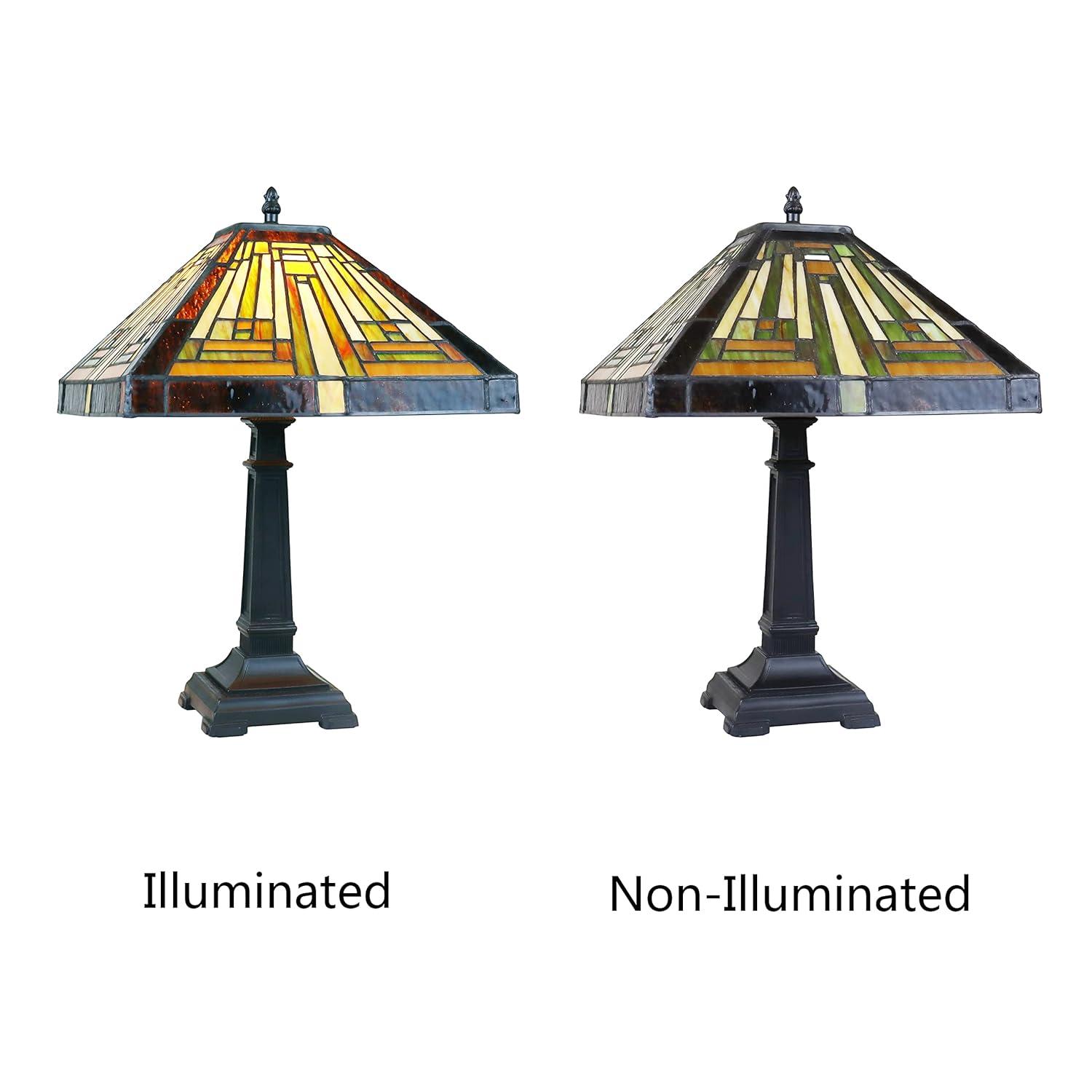 Chloe Lighting Innes Mission Tiffany-Style Blackish Bronze 1 Light Table Lamp 12" Wide