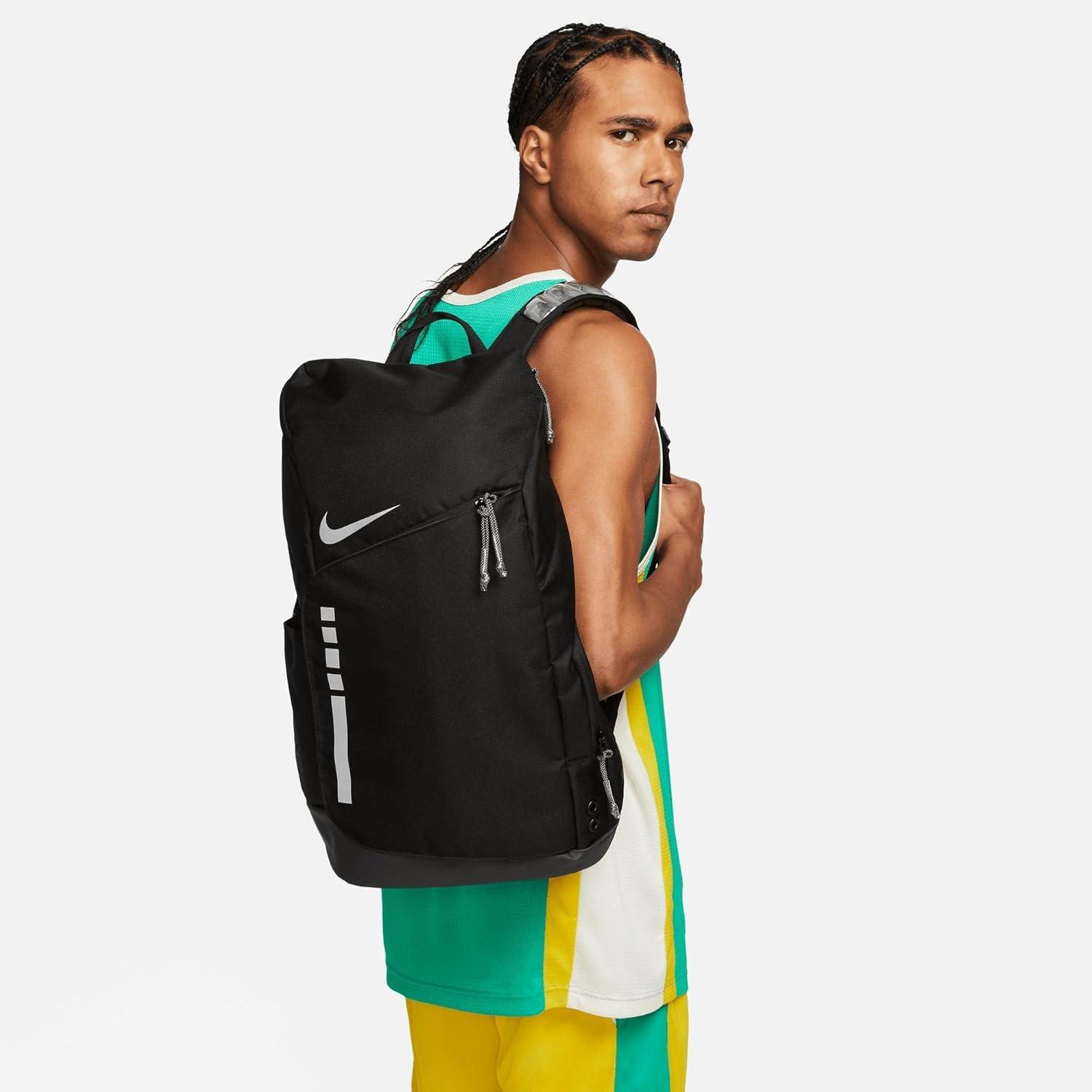 Nike Men's Hoops Elite Backpack, Black Anthracite and Metallic Silver