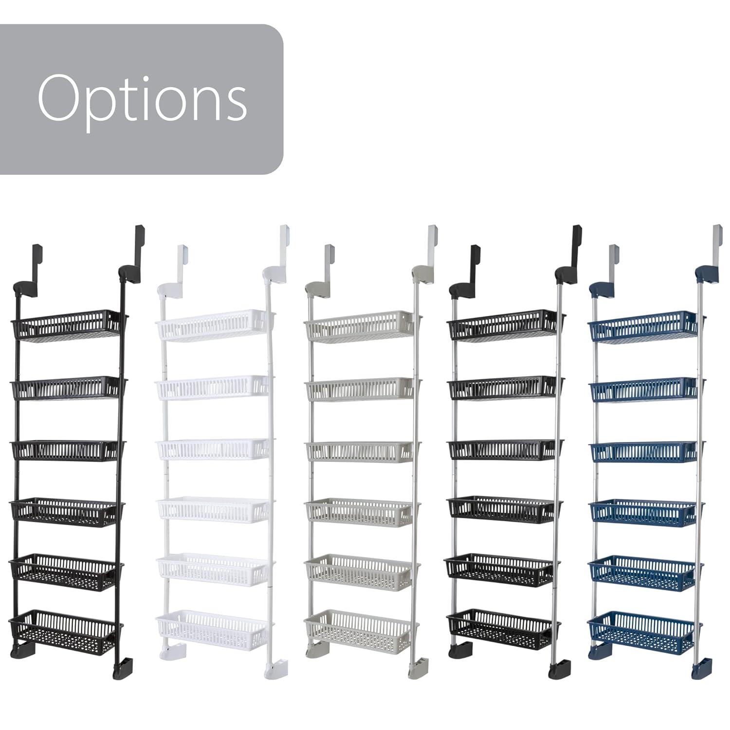 Smart Design 6-Tier Over the Door Pantry Organizer Blue