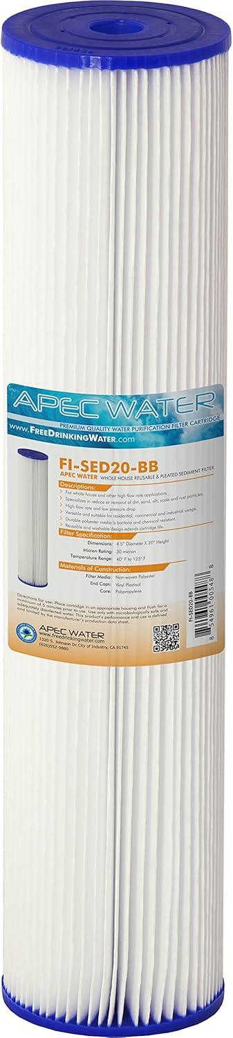 White 20" Whole House Pleated Sediment Filter