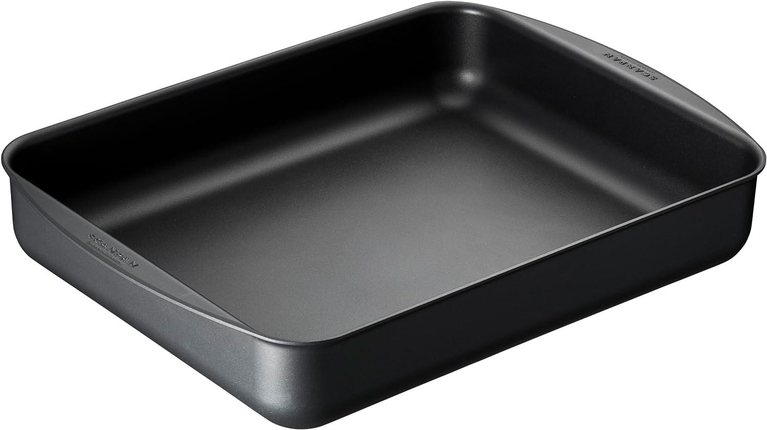 Large Black Non-Stick Aluminum Roasting Pan with Handles