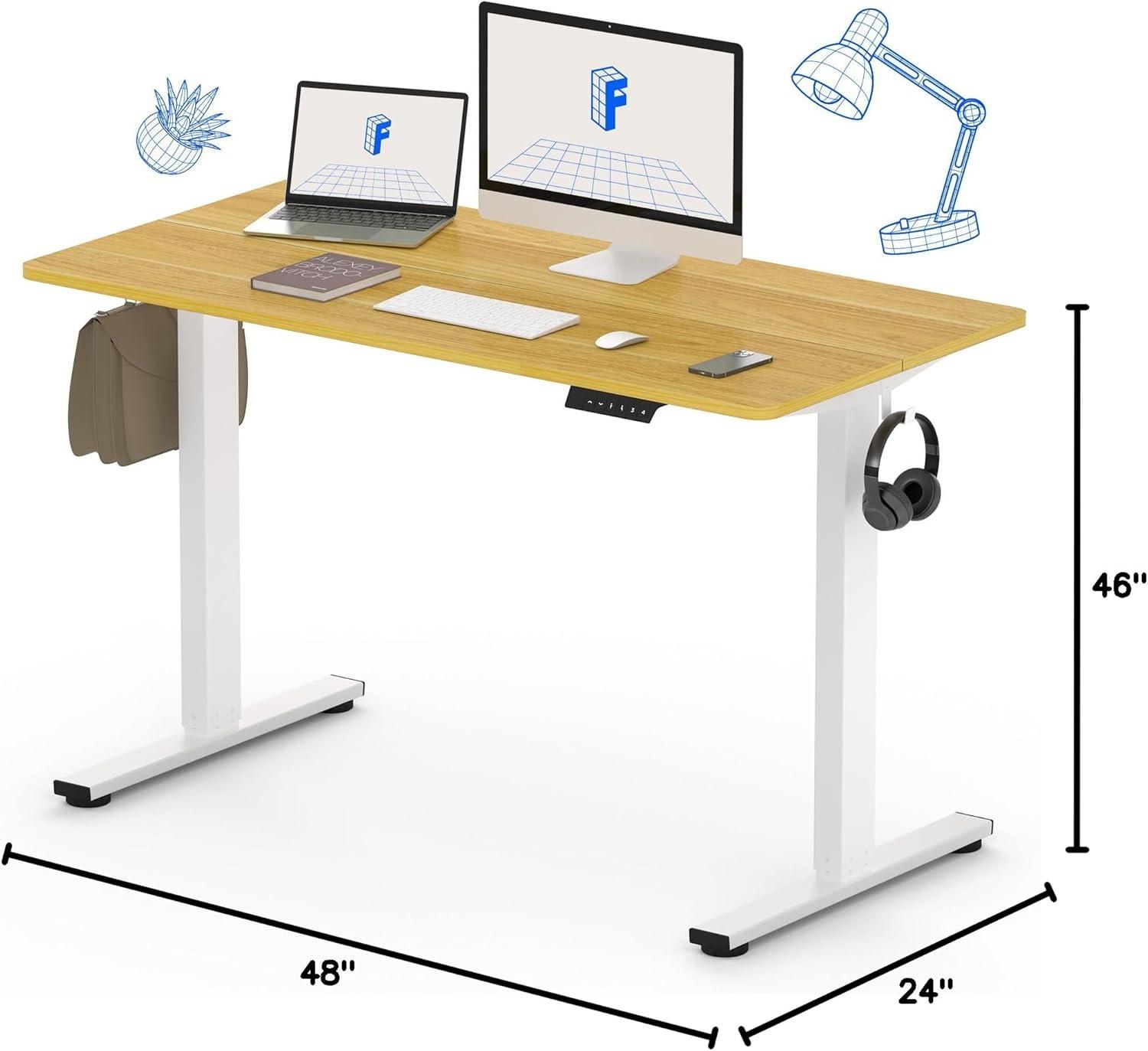 FLEXISPOT Standing Desk Adjustable Height with Whole Piece Desk Board 43 x 24