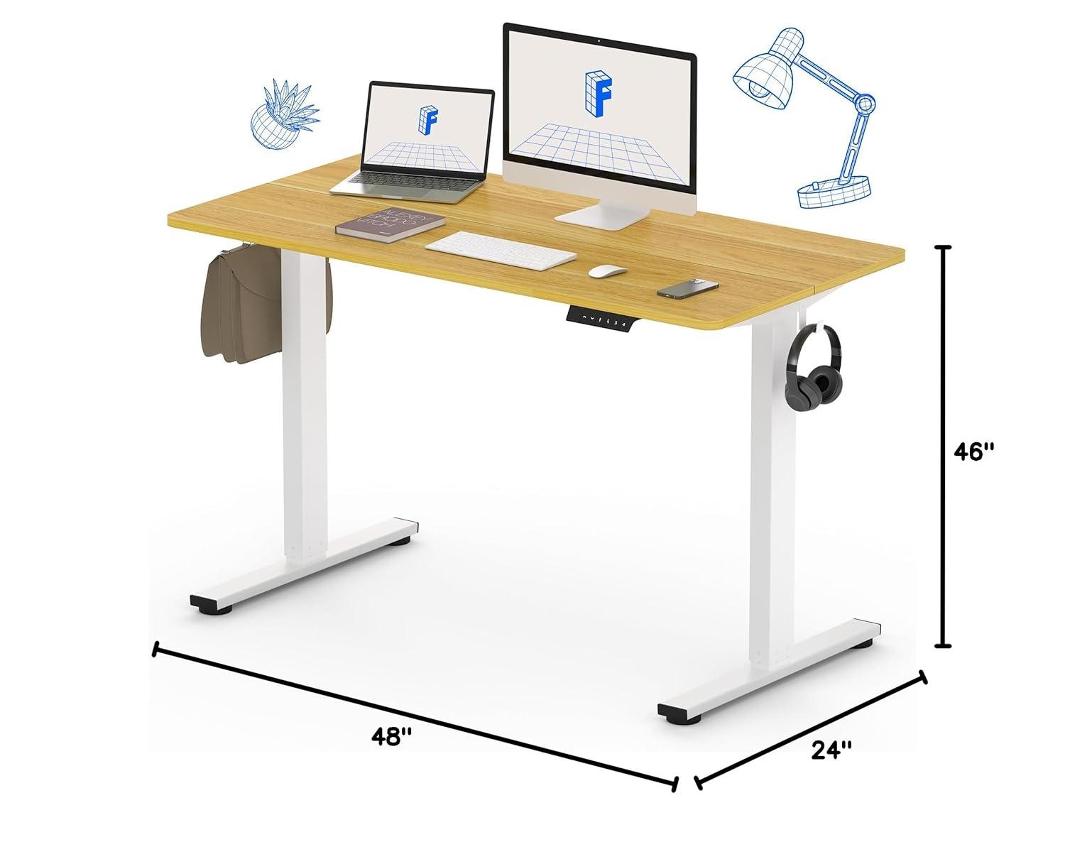 FLEXISPOT Standing Desk Adjustable Height with Whole Piece Desk Board 43 x 24