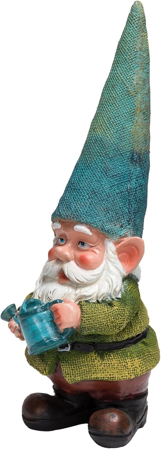 15" Outdoor Polyresin Garden Gnome with Watering Can - Alpine Corporation: Weatherproof Yard Decor