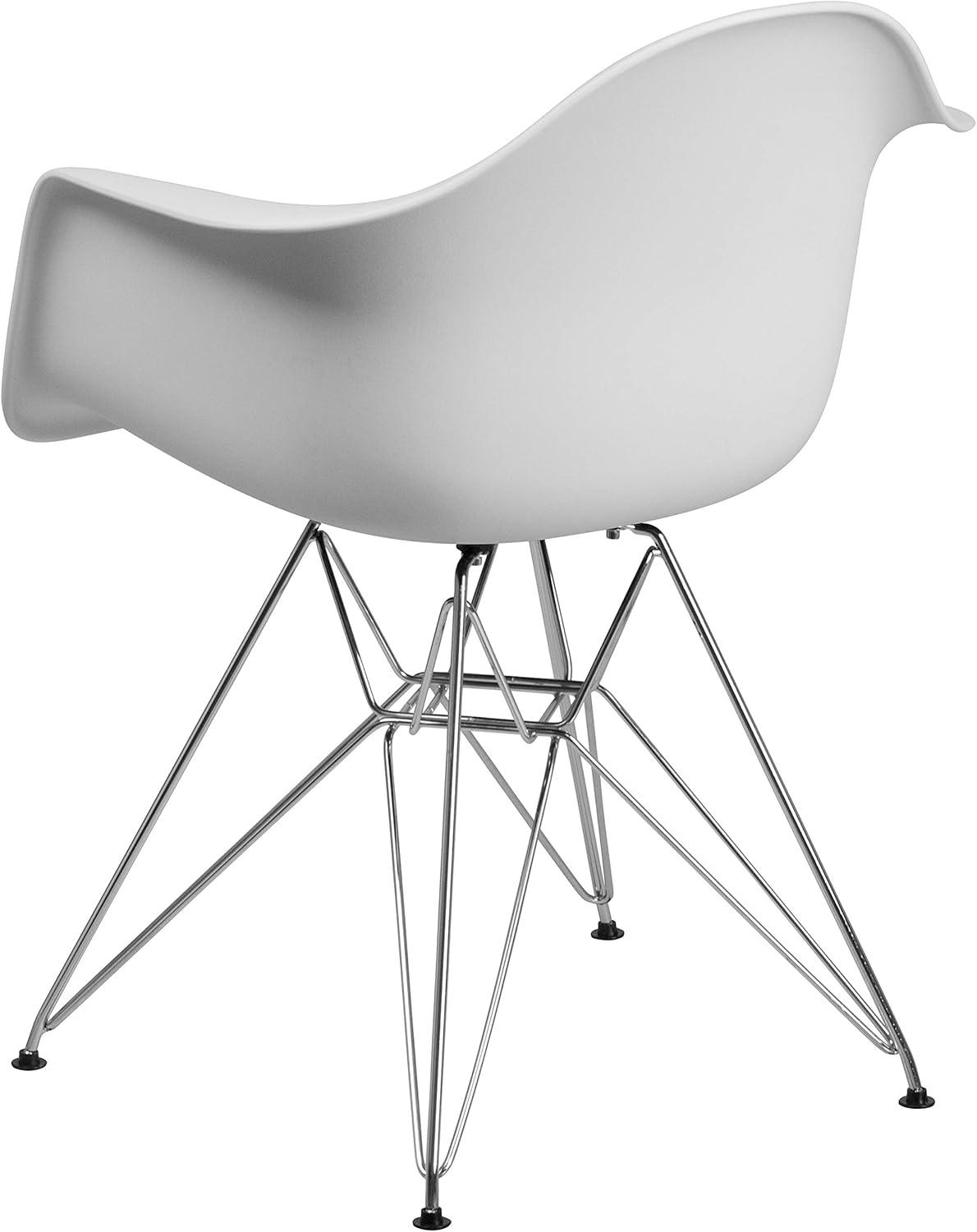 Flash Furniture Alonza Series Plastic Chair with Arms and Chrome Base