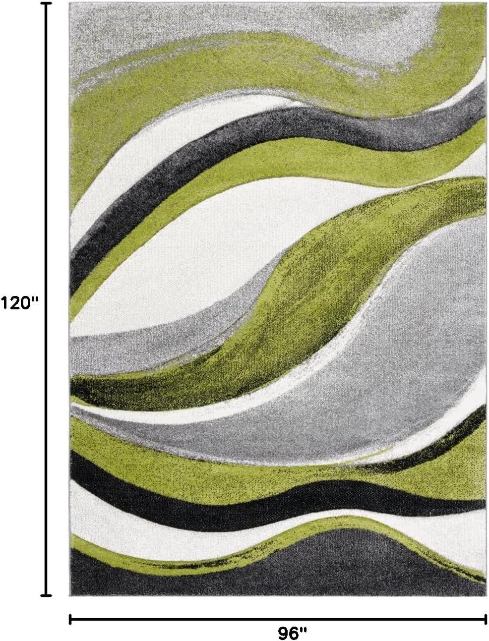 Hollywood HLW766 Power Loomed Area Rug - Grey/Green - 8'x10' - Safavieh.