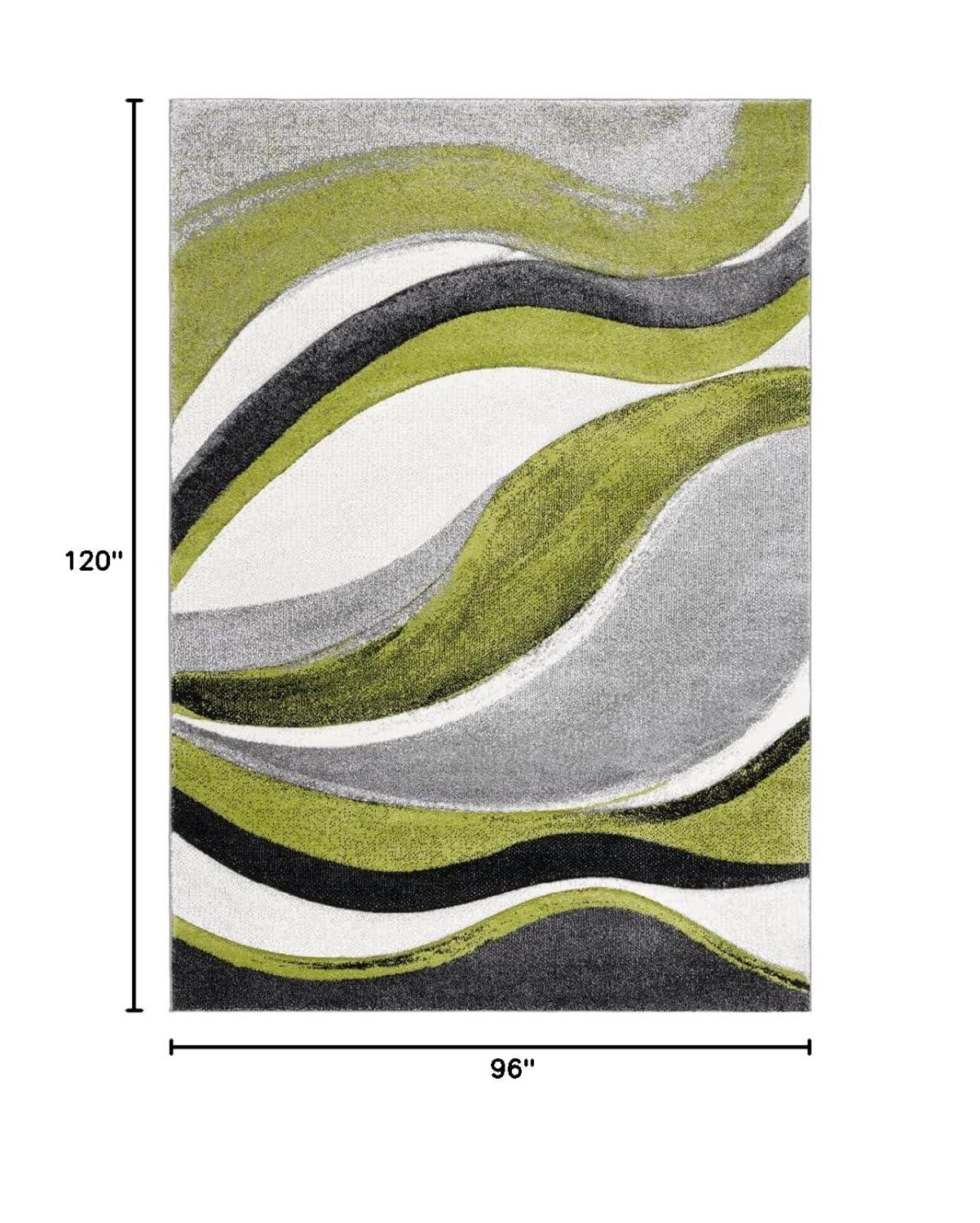 Hollywood HLW766 Machine Made Area Rug - 8'x10' - Grey/Green - Safavieh