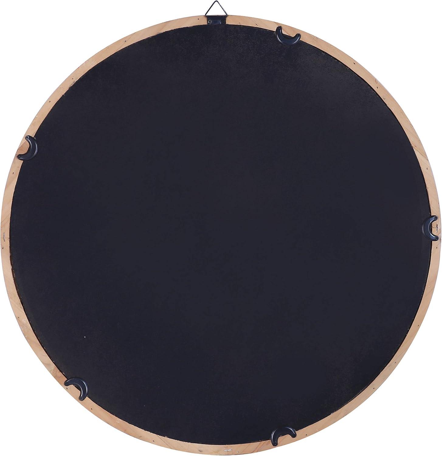 22 in. Round Mirror, Natural Brown