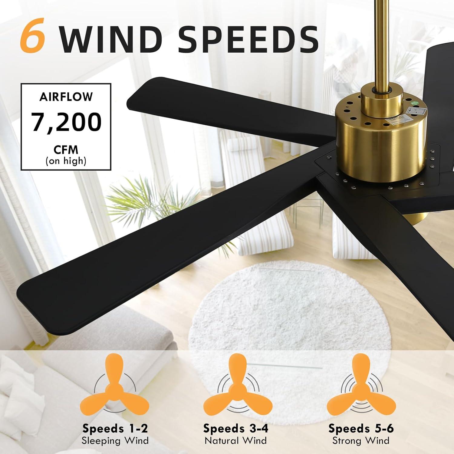 5 - ABS Blades Indoor Ceiling Fan with Light and Remote