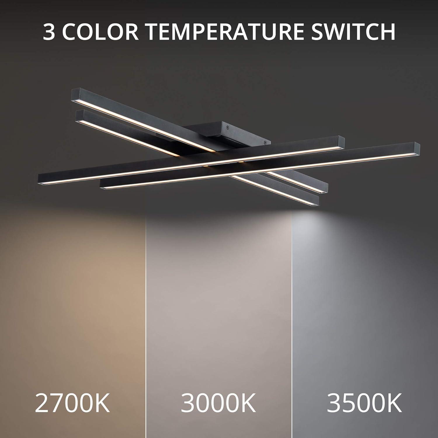WAC Lighting Parallax 32" LED 3-CCT 3000K Modern Aluminum Flush Mount in Black