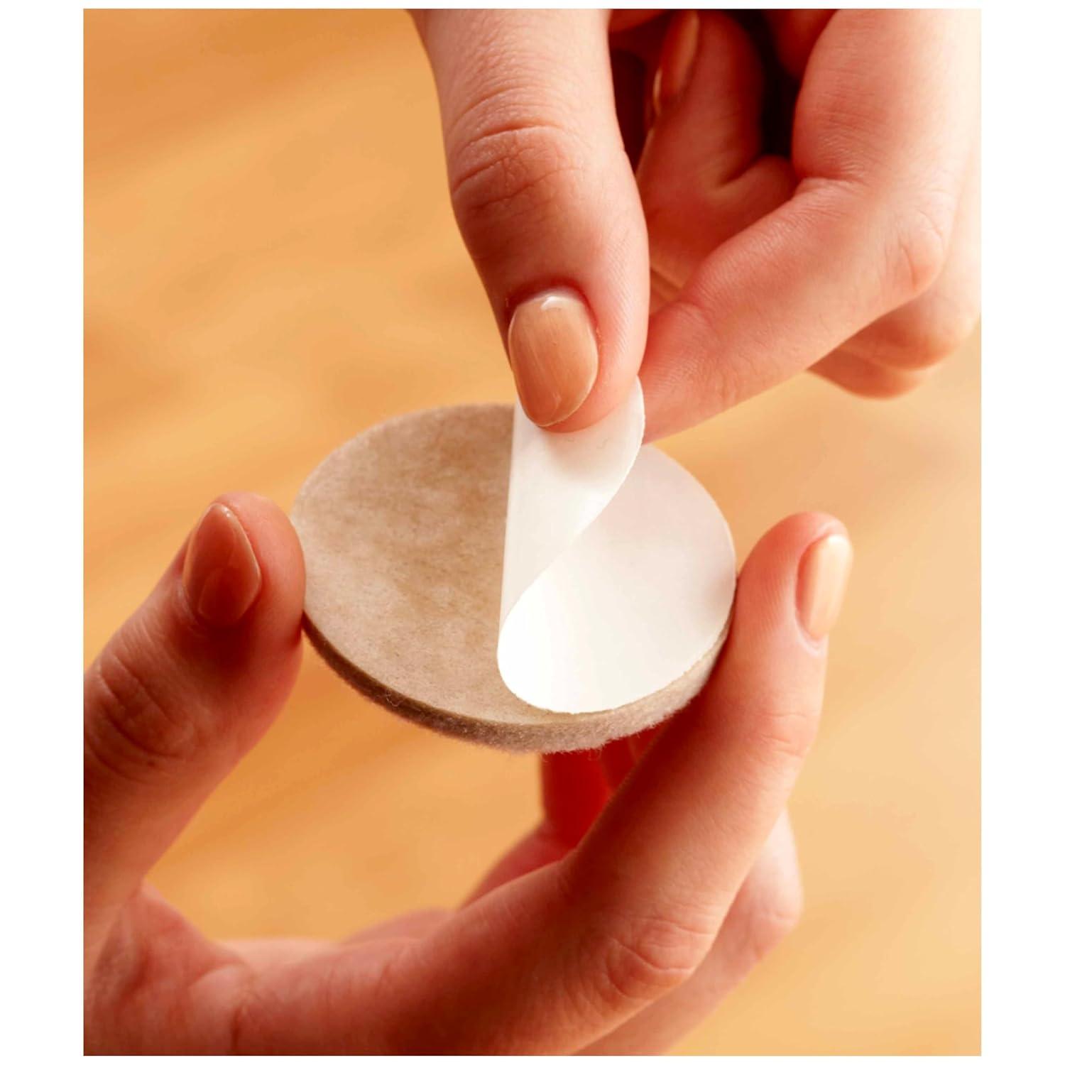 Scotch 1" 32pk Felt Pads Beige: Anti-Scratch Furniture & Chair Leg Protection, Floor Pad, 1" x 0.2" Felt, 32ct