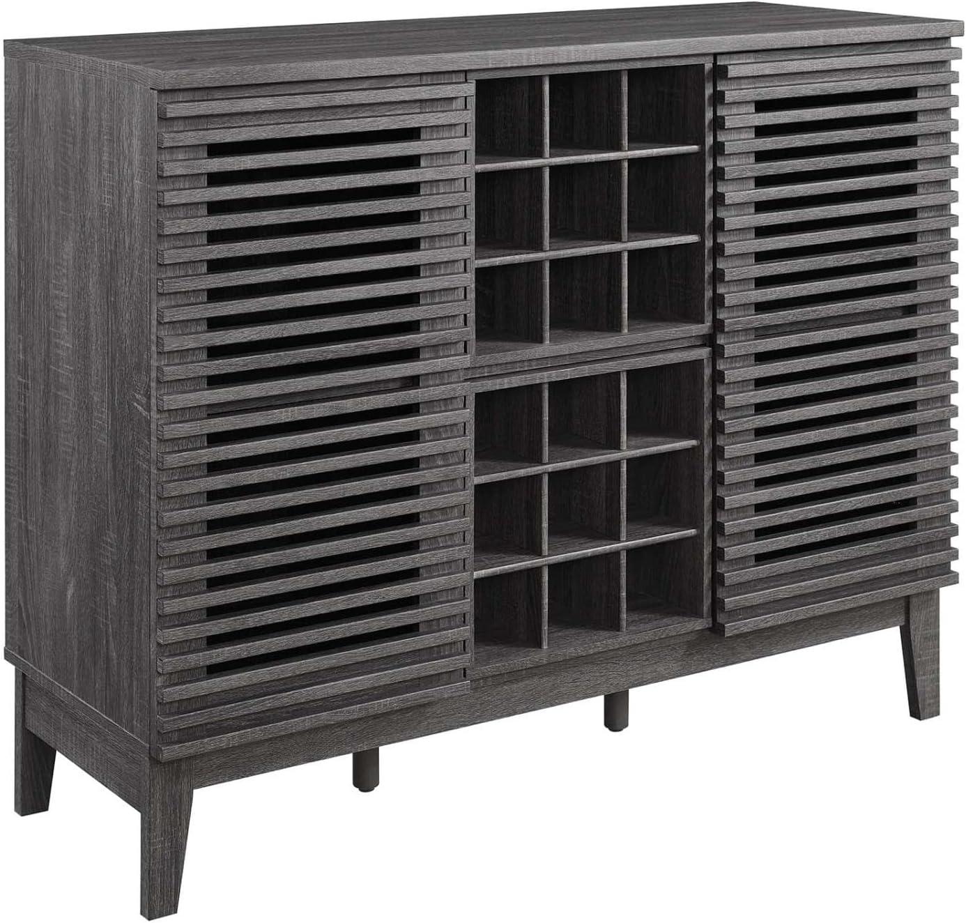 Modway Render Bar Cabinet in Charcoal