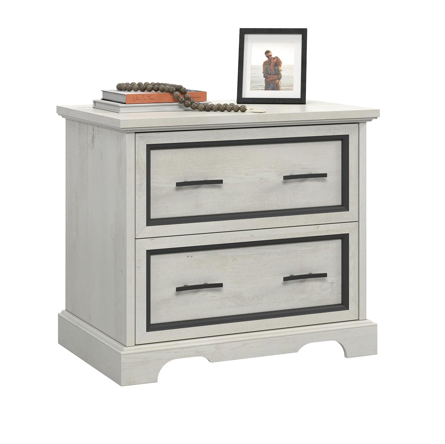 Sauder Carolina Grove 2 Drawer Lateral File Cabinet Winter Oak: Traditional Style, MDF, Metal Hardware, Laminate Surface