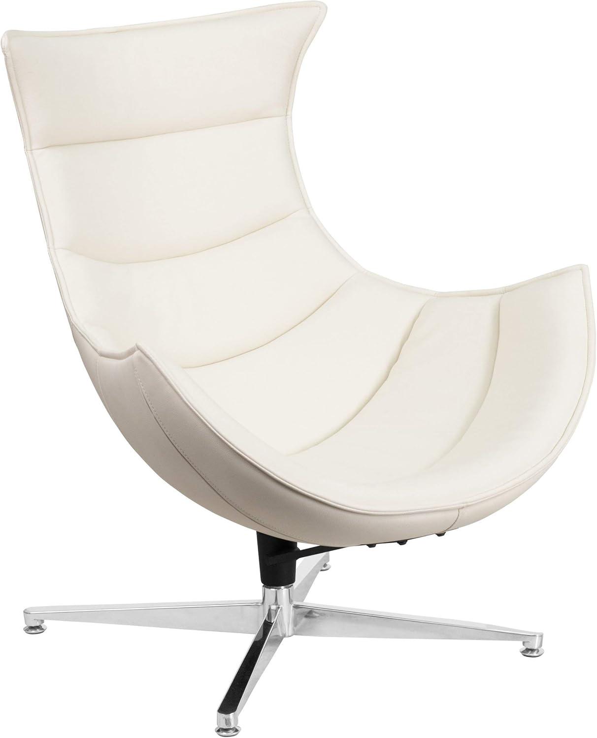 Flash Furniture Bomber Jacket LeatherSoft Swivel Cocoon Chair