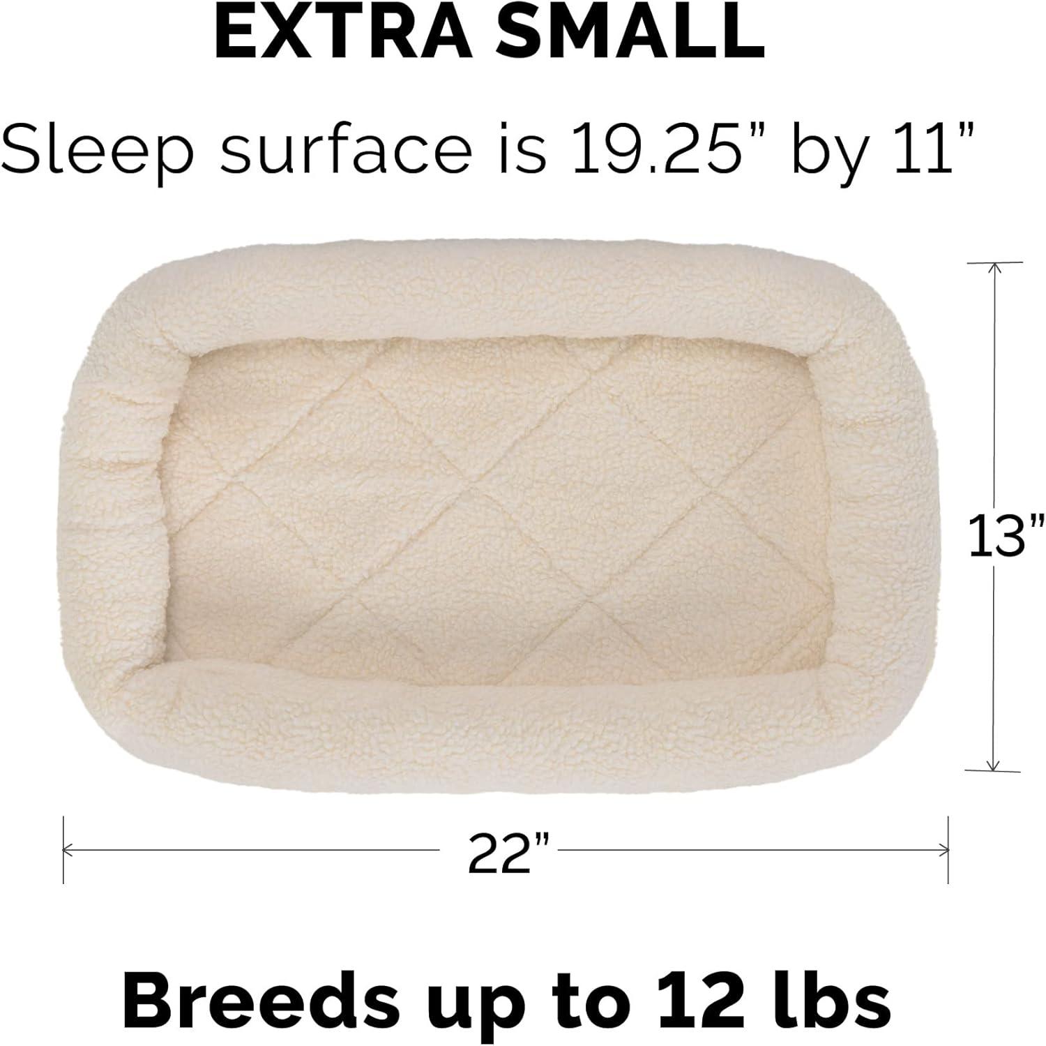 FurHaven Faux Lambswool Crate Bolster Pet Bed