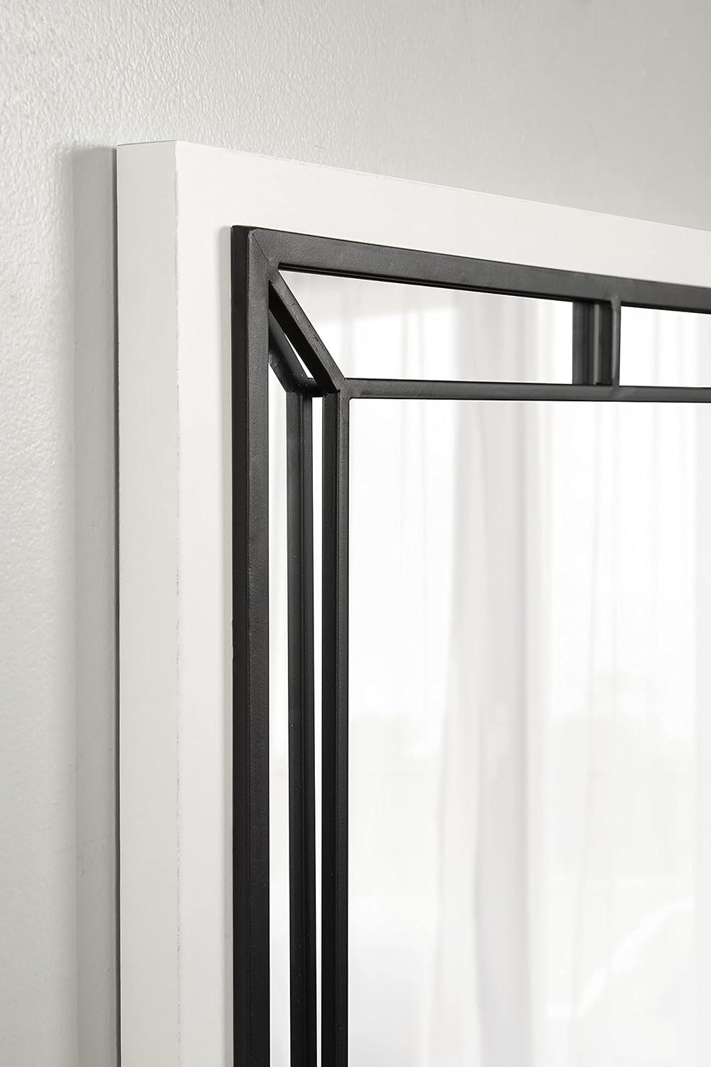 24" x 36" Audubon Rectangle Wall Mirror White - Kate & Laurel All Things Decor: Modern Style, No Assembly, MDF Frame