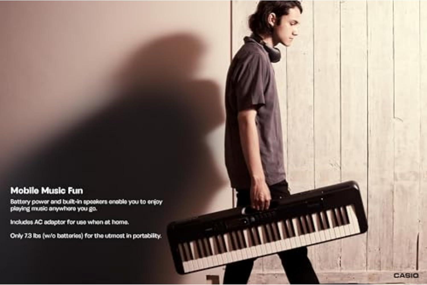Casio Casiotone LK-S250 Lighted 61-Key Digital Keyboard Black