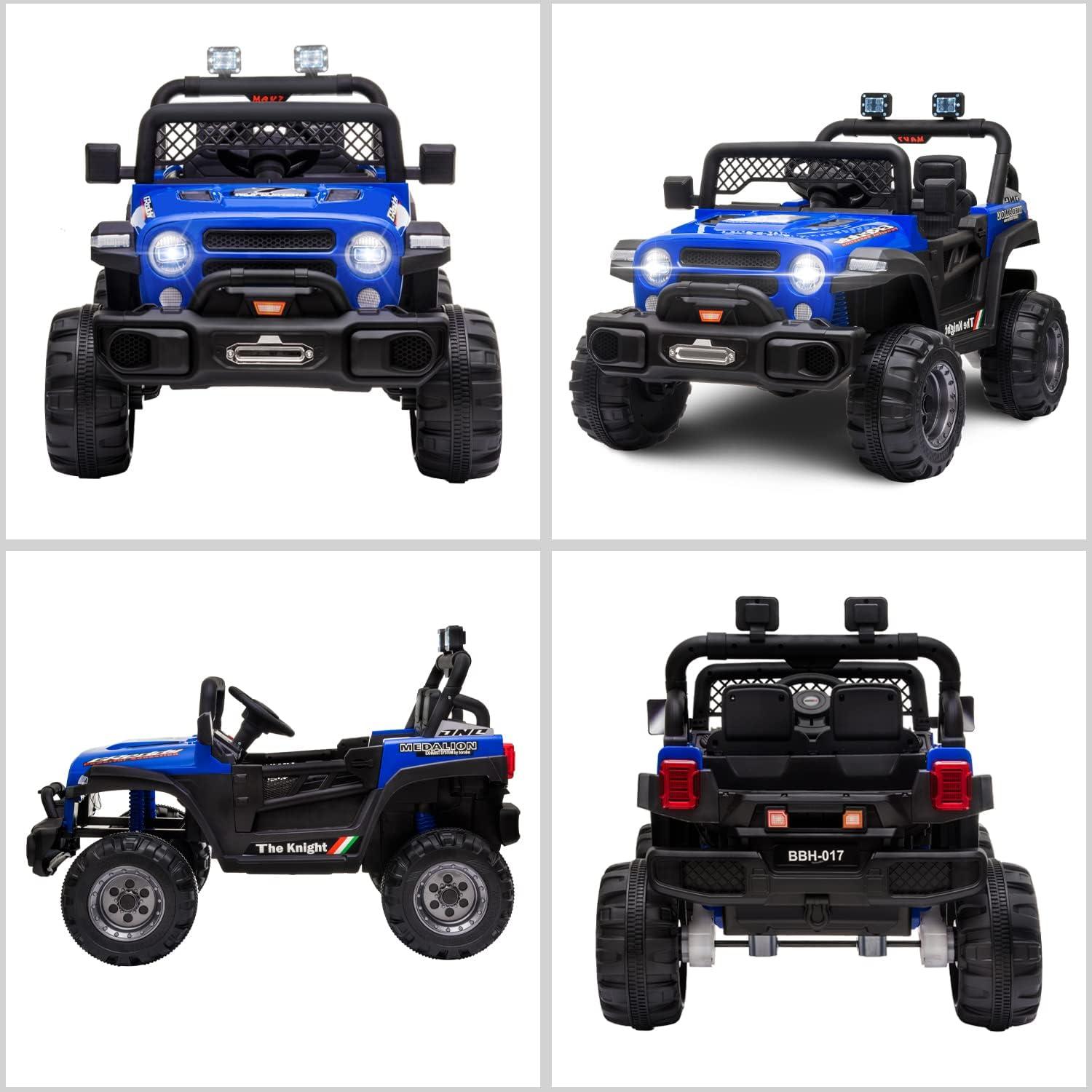 GZXS Bbh-016 Dual Drive 12V 4.5A.H With 2.4G Remote Control Off-Road Vehicle Astm-Certified For 3-6 Years Kids ，Blue