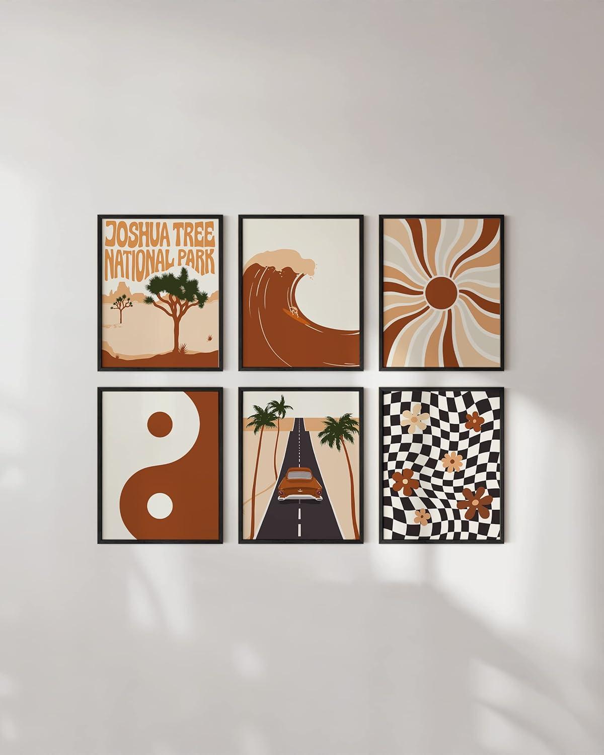 Terracotta and Beige Boho Mid Century Modern Poster Set