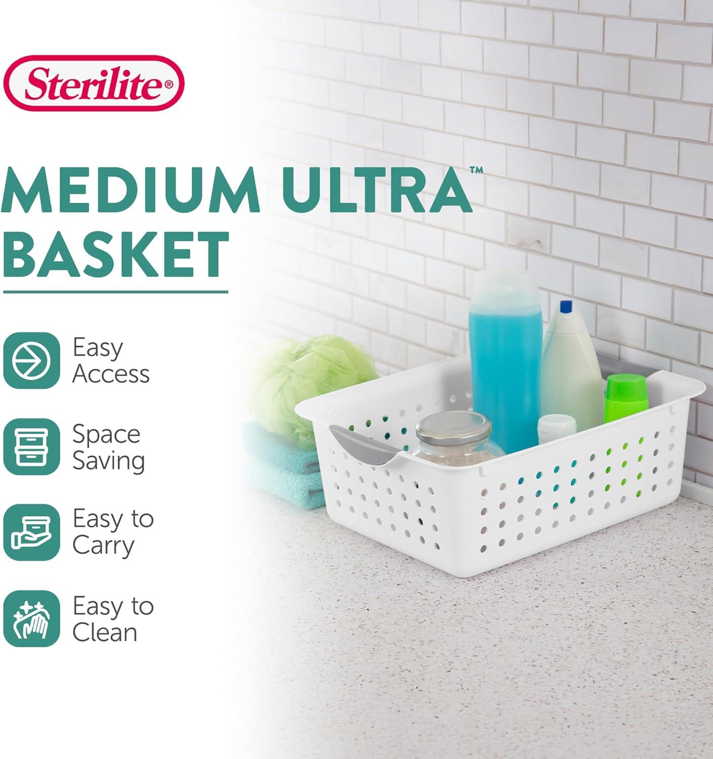 Sterilite Deep & Medium Ultra Plastic Storage Bin Organizer Basket Pair | Wayfair