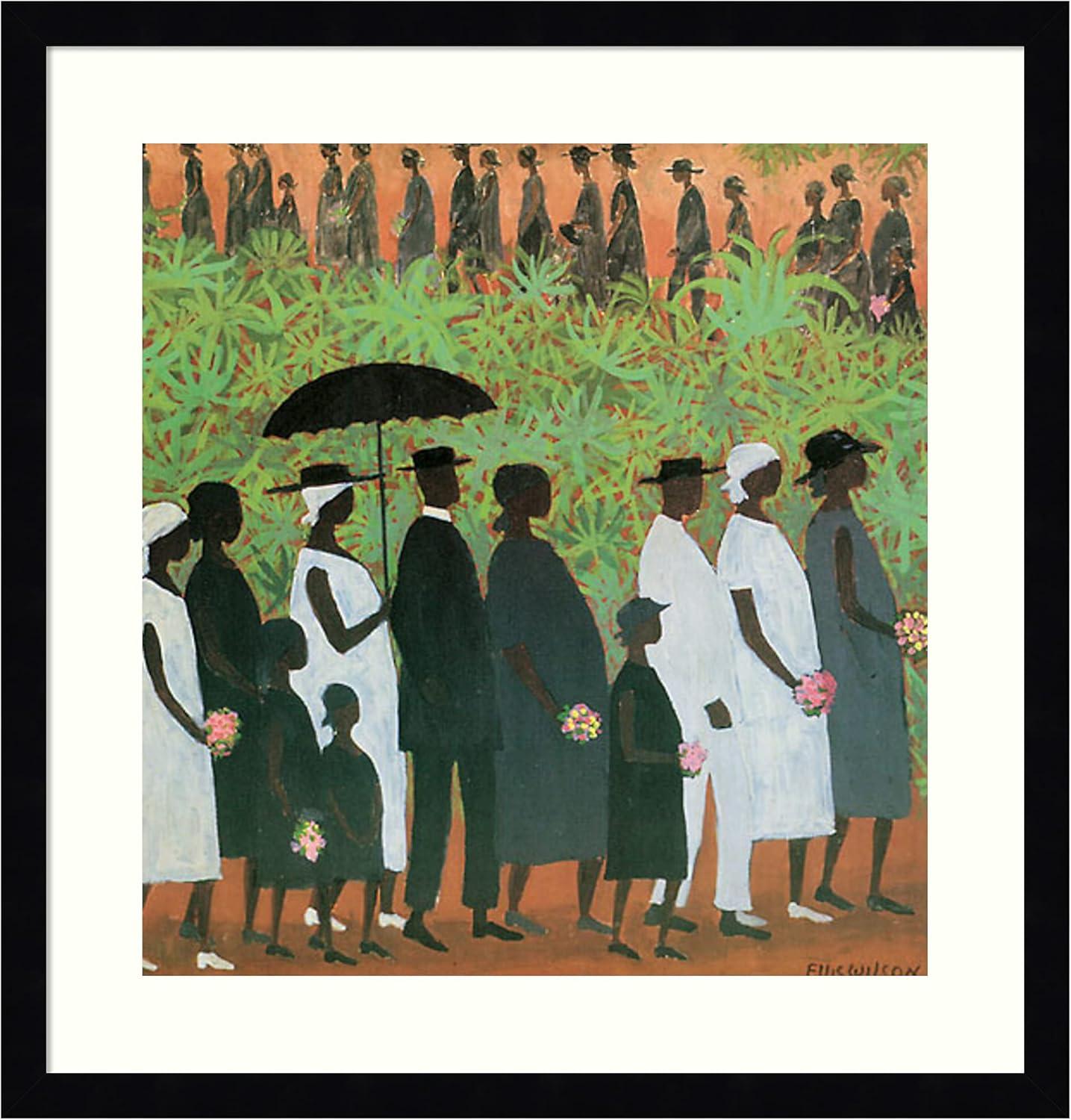 Amanti Art Funeral Procession by Ellis Wilson Framed Art Print Svelte Noir Black 19 x 20 in Black